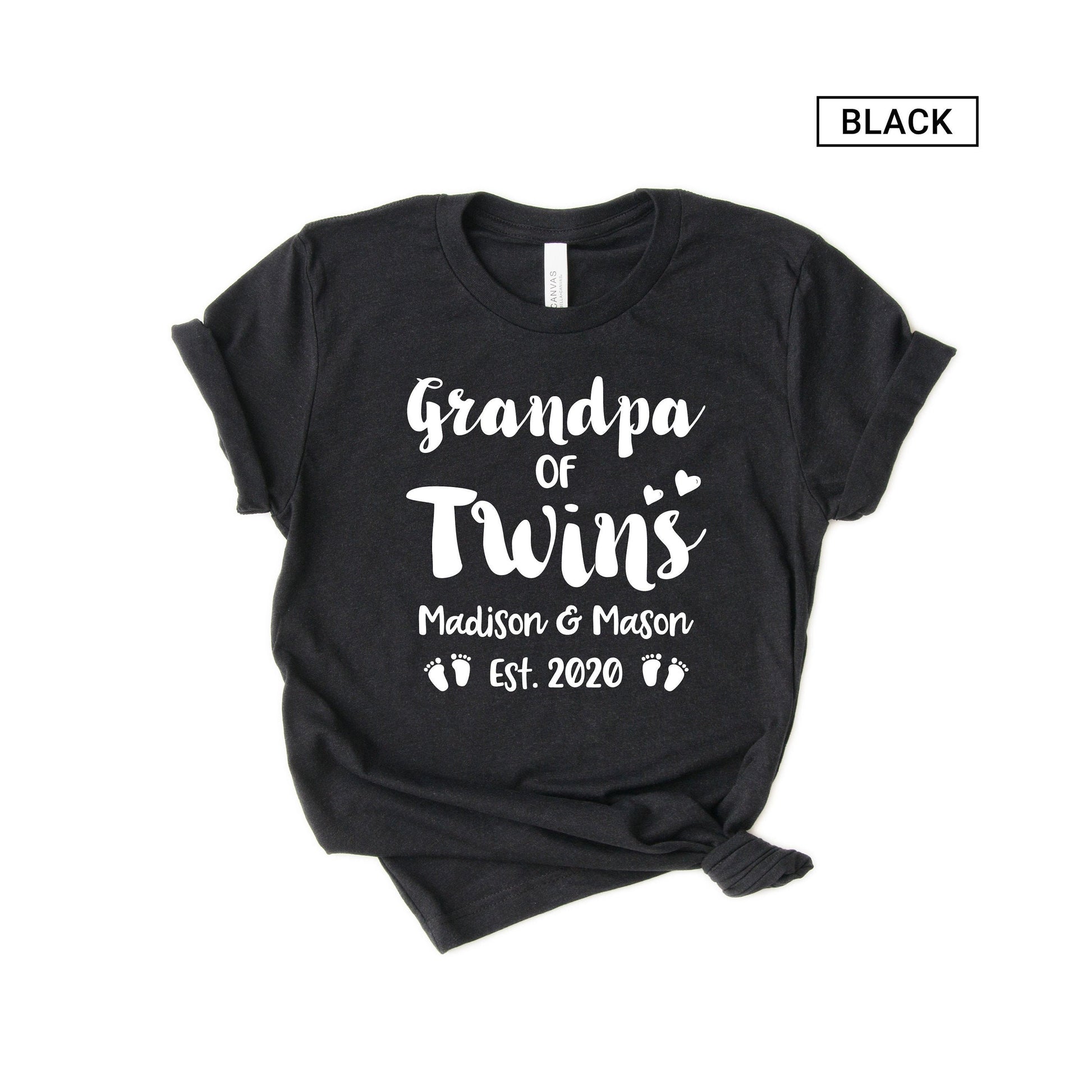 Personalized Grandpa of Twins shirt - Customized with Names [Unisex Shirt]