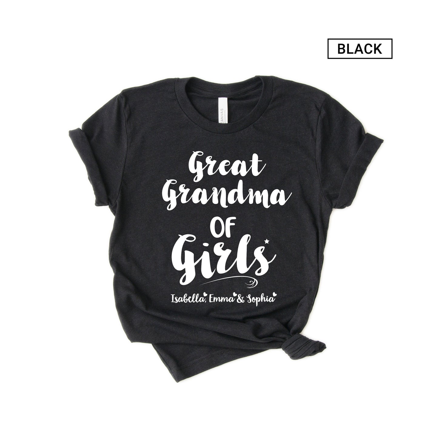 Personalized Great Grandma of Girls Shirt - Customized with names - Gift [Unisex Shirt]