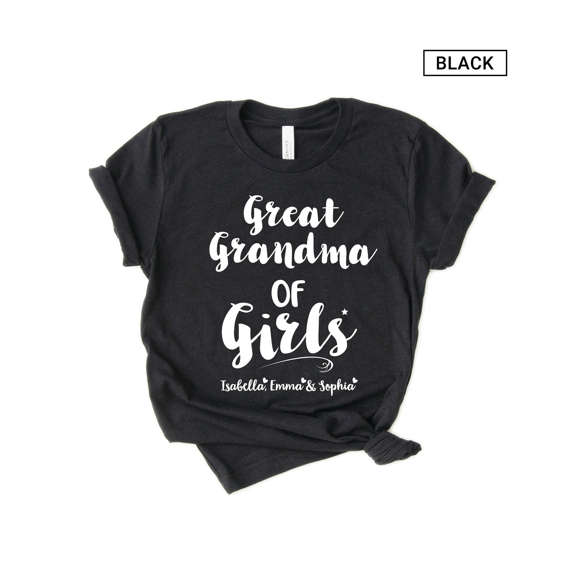 Personalized Great Grandma of Girls Shirt - Customized with names - Gift [Unisex Shirt]