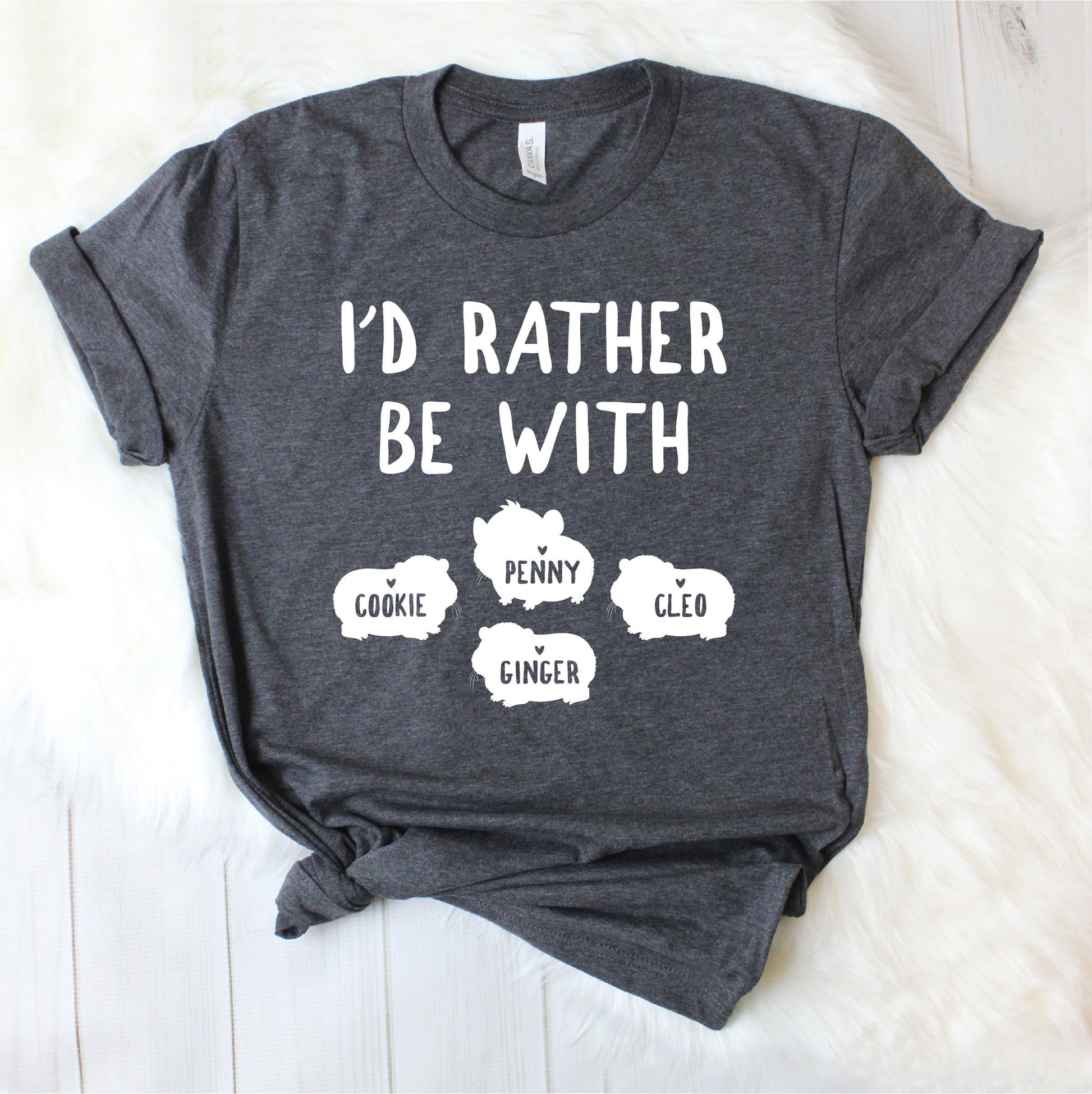 Personalized Funny Guinea pig Shirt - Customized with 4 pets names - Gift [Unisex Shirt]