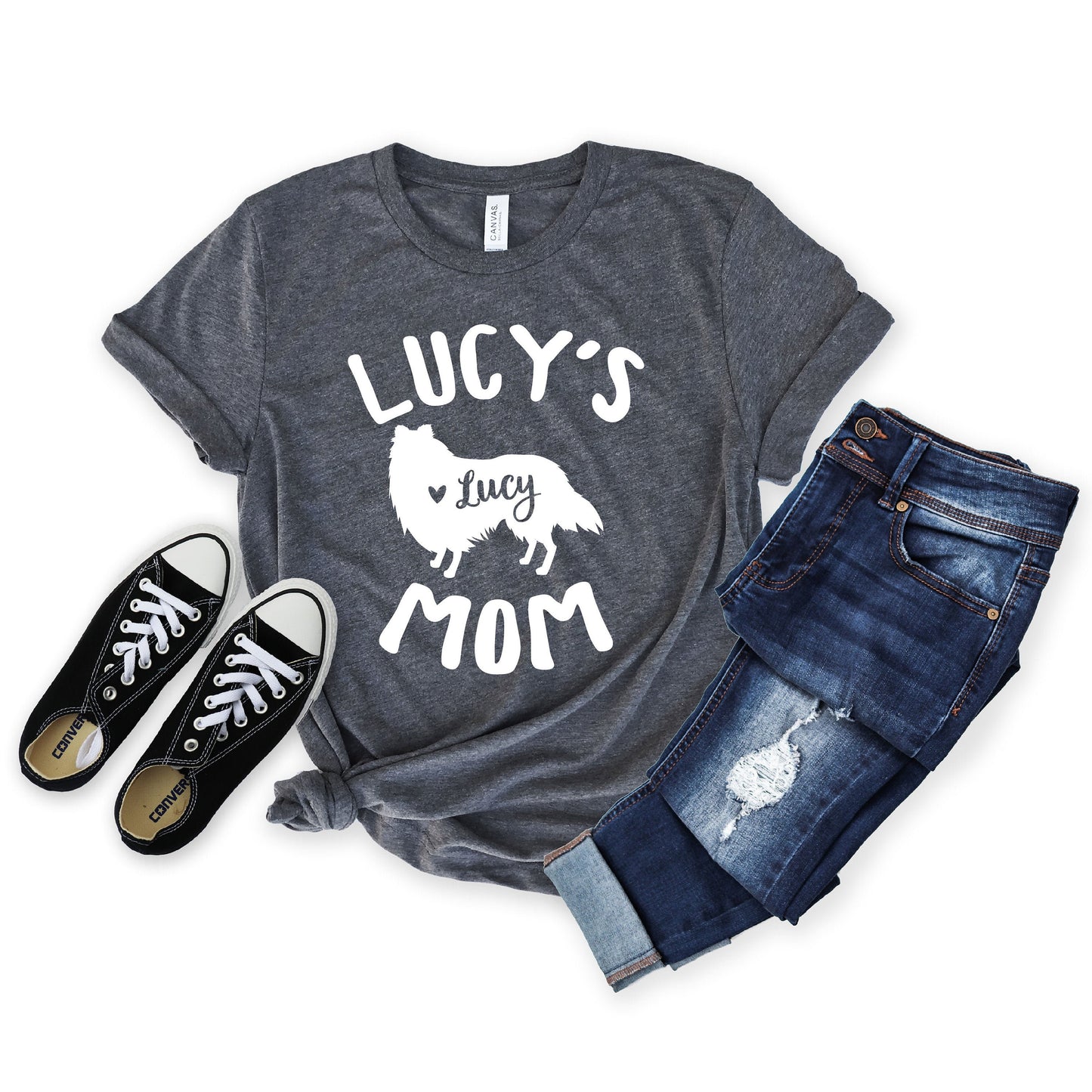 Unisex Personalized Shetland Sheepdog Mom Shirt, Custom Shetland Sheepdog Mama Shirt - Sheltie Mom Shirt - Sheltie Mama Gift