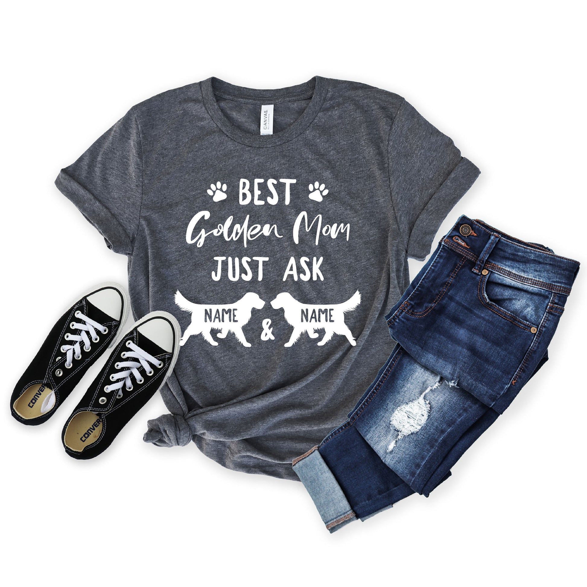 Personalized Golden Mom Shirt - Cute Golden Retriever Mama Shirt - Gift - [Unisex Shirt]