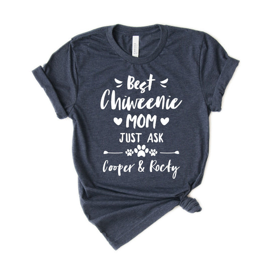 Personalized Chiweenie Shirt - Cute Chiweenie Mom Shirt - Custom Gift with dogs' names - [Unisex Shirt]