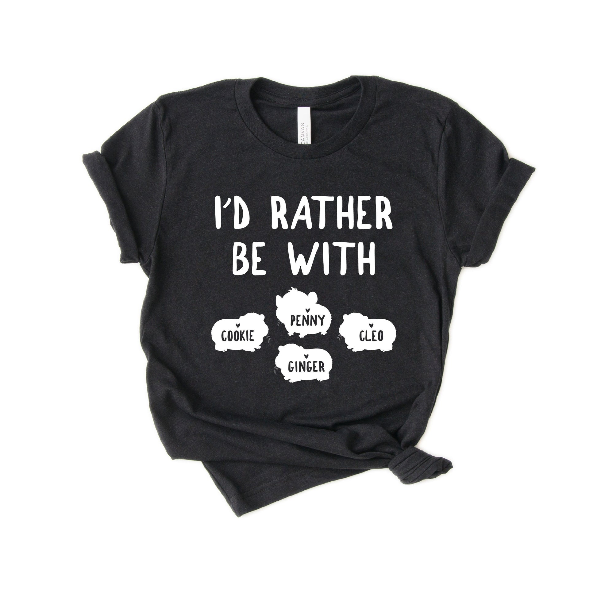 Personalized Funny Guinea pig Shirt - Customized with 4 pets names - Gift [Unisex Shirt]