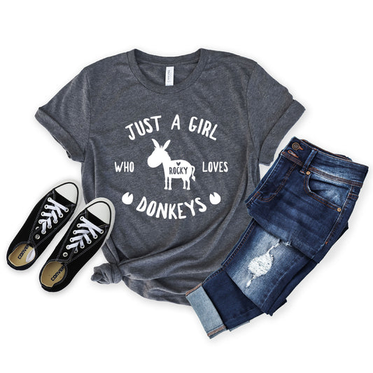 Personalized Donkey Shirt - Funny Donkey Lover Shirt - Just a girl who loves donkeys - Gift [Unisex Shirt]