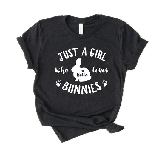 Personalized Rabbit Shirt - Just a girl who loves bunnies - Custom Gift with name [Unisex Shirt]