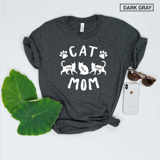 Personalized Cat Mom Shirt - Custom Cat Mama Shirt - Gift [Unisex Shirt]
