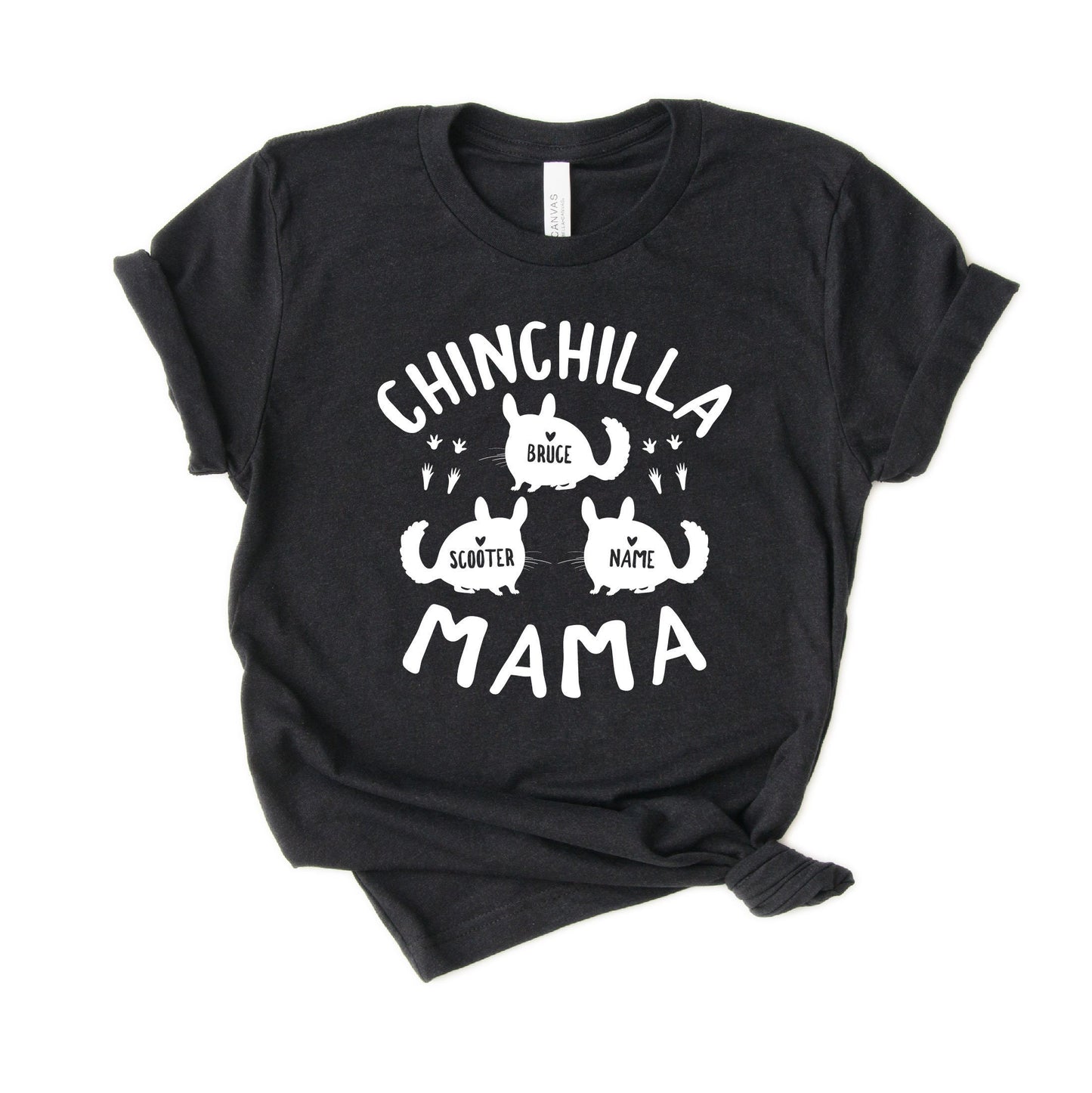 Personalized Chinchilla Mama Shirt - Custom Chinchilla Mom Shirt - Gift with pets names [Unisex Shirt]