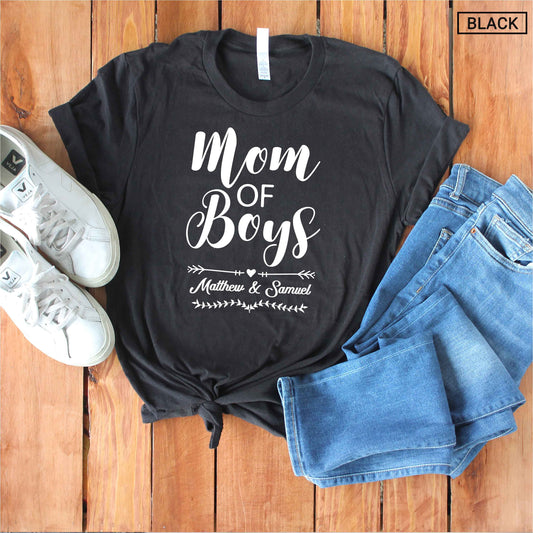 Unisex Personalized Mom of Boys Shirt - Custom Mama of Boys Shirt - Gift