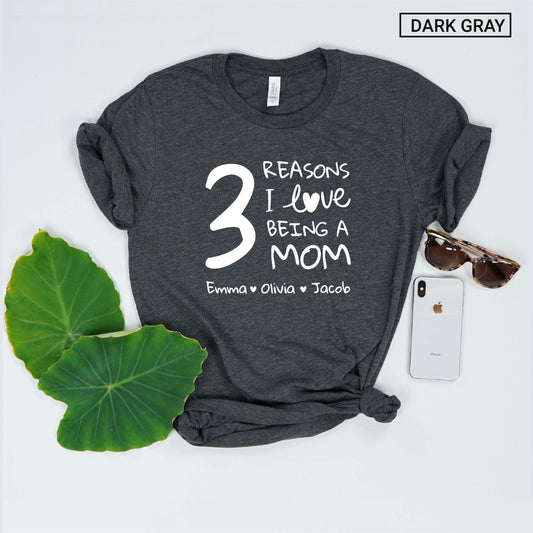 Personalized Mom of 3 Shirt - Custom Mom of Three Shirt - Cute Gift - [Unisex Shirt]