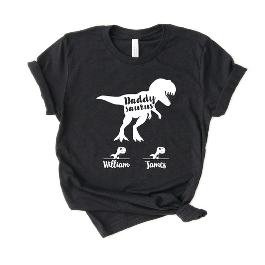 Personalized Daddysaurus Shirt - Daddy saurus with names [Unisex Shirt]