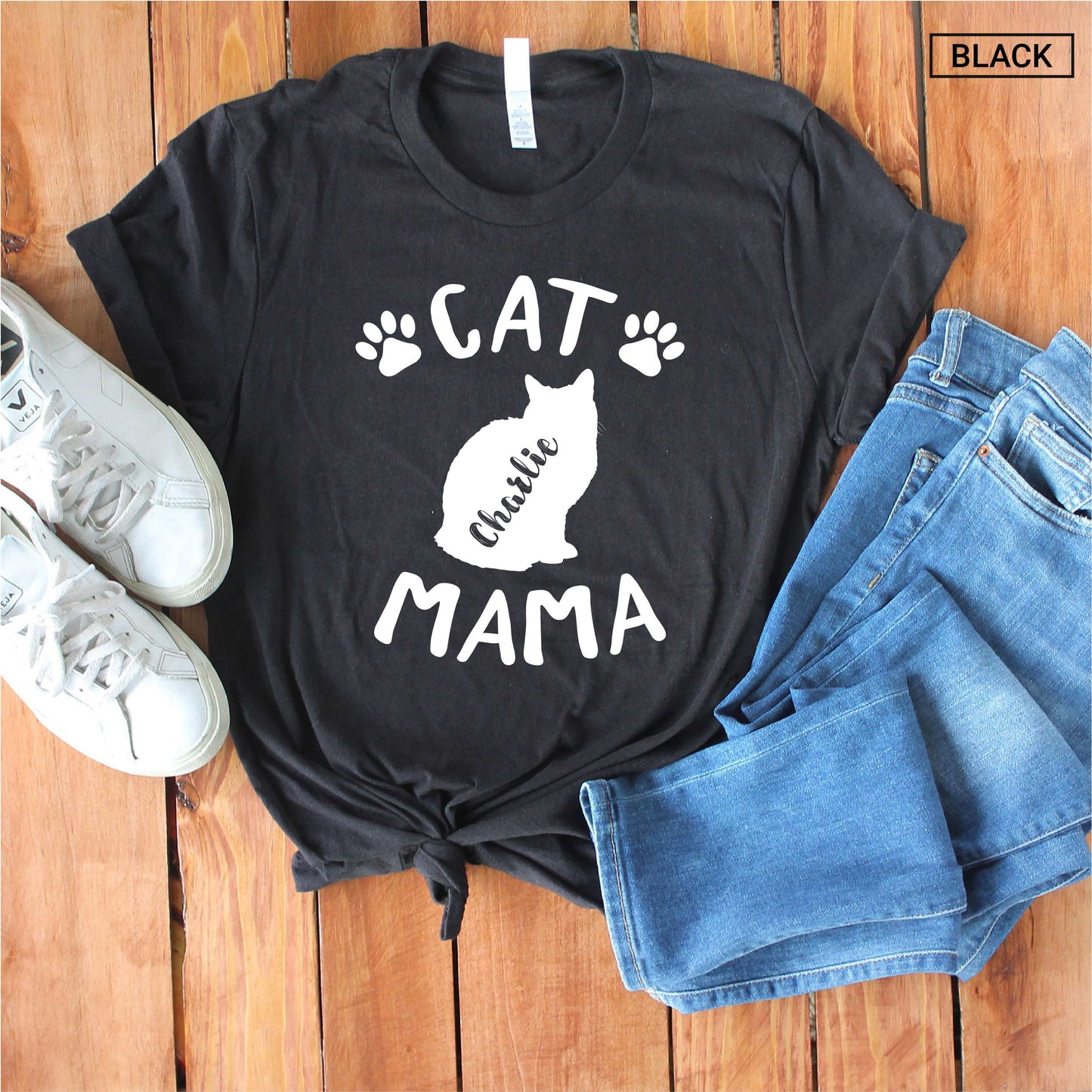 Personalized Cat Mama Shirt - Custom Cat Mom Shirt - Gift [Unisex Shirt]