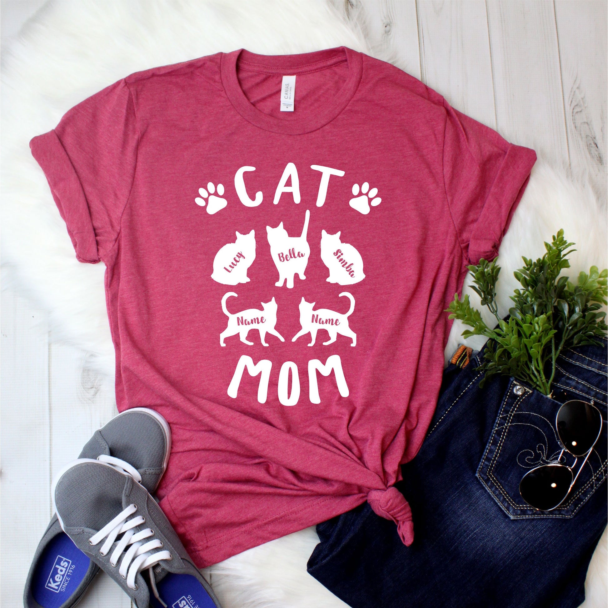 Personalized Cat Mom Shirt - Custom Cat Mama Shirt - Gift [Unisex Tee]