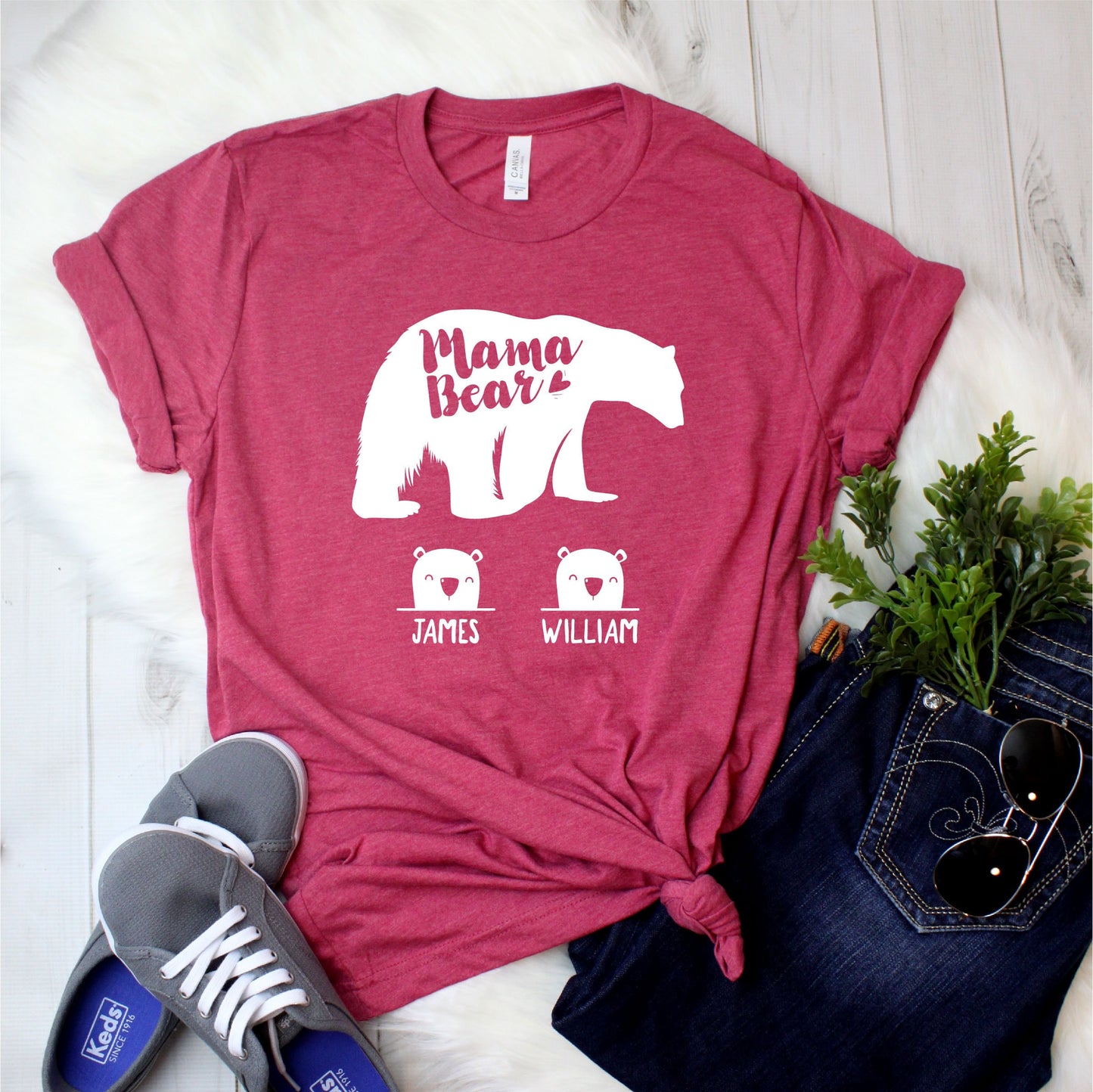 Personalized Mama Bear Shirt - Customized with names [Unisex Shirt]