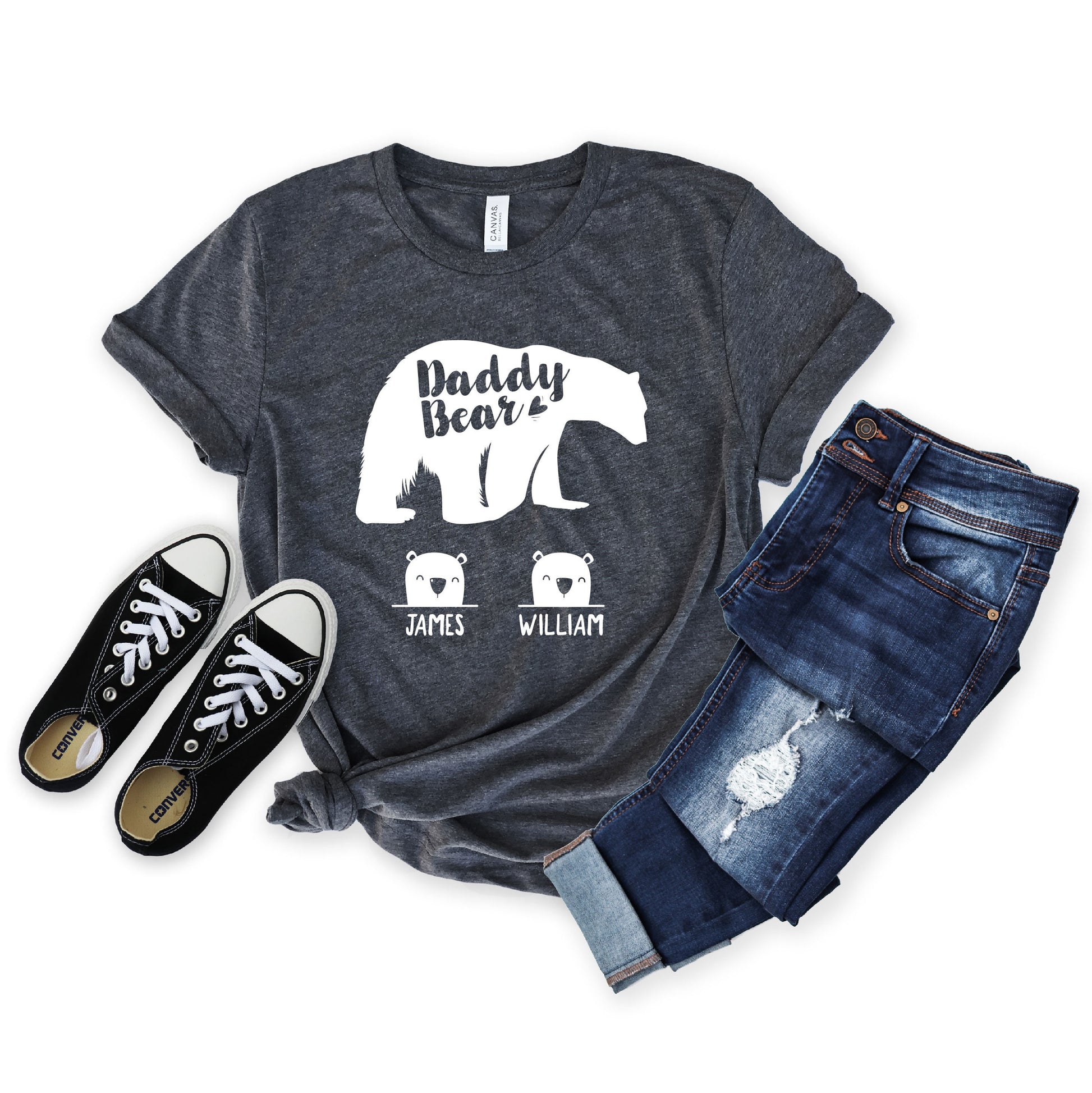 Personalized Daddy Bear Shirt - Customized with names [Unisex Shirt]
