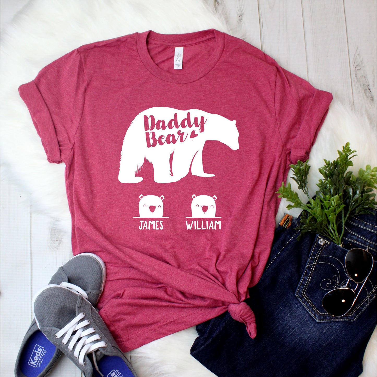 Personalized Daddy Bear Shirt - Customized with names [Unisex Shirt]