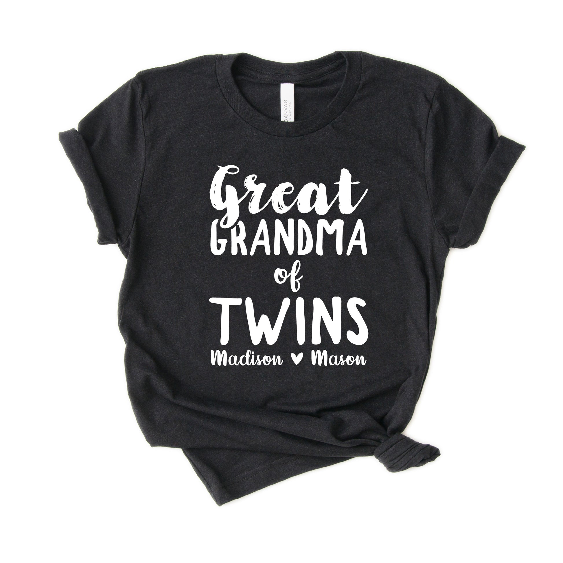 Personalized Great Grandma of Twins Shirt - Custom Unisex Shirt