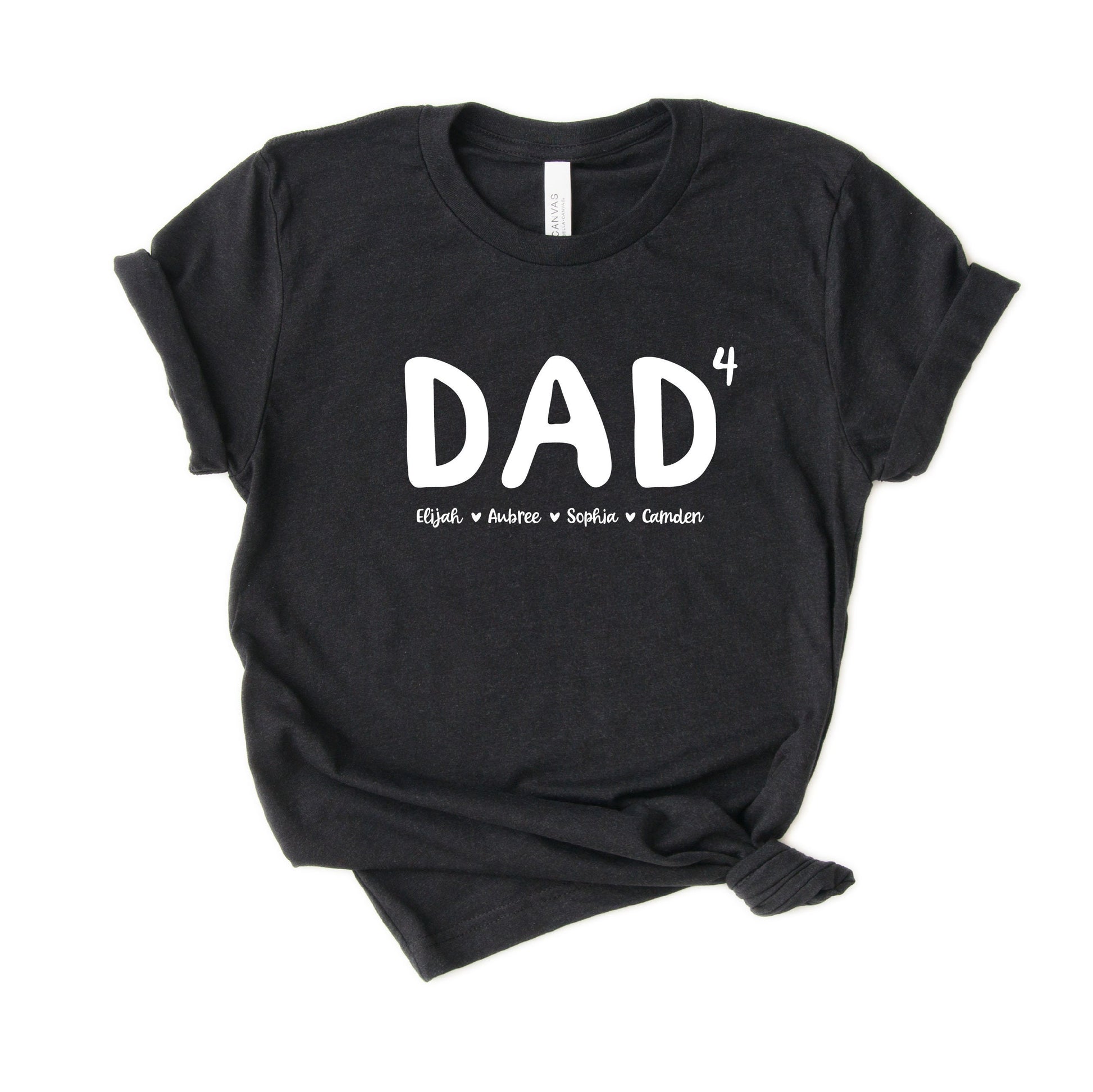 Unisex Personalized Dad of 4 Shirt - Custom Dad of Four Shirt