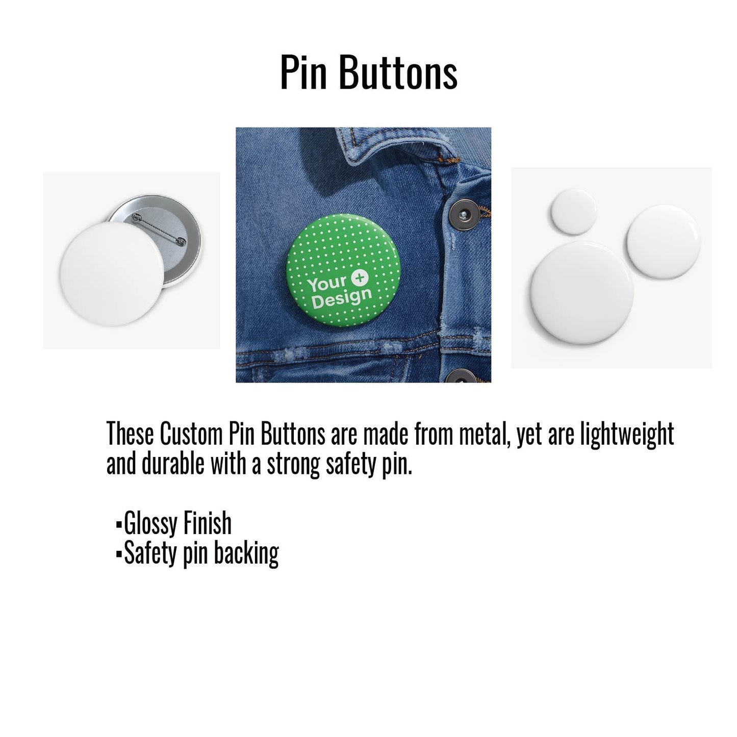 a pin button on a pair of jeans