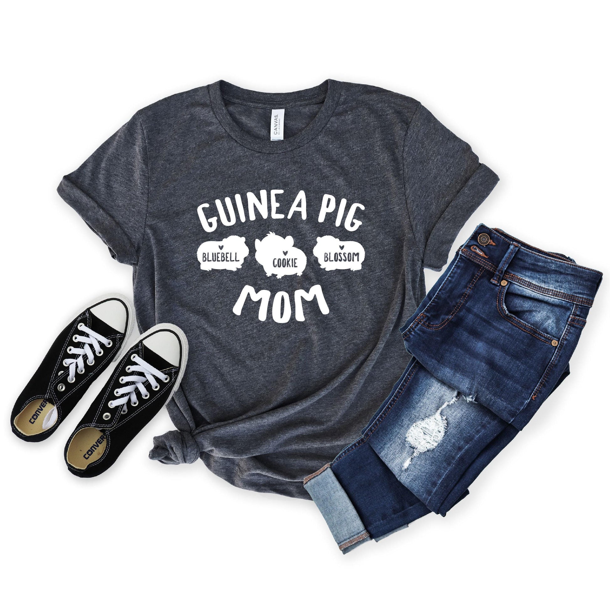 Personalized Guinea pig Mom Shirt - Customized with names - Gift [Unisex Shirt]