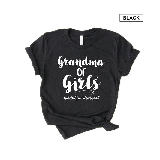 Personalized Grandma of Girls Shirt - Customized with names - Gift [Unisex Shirt]