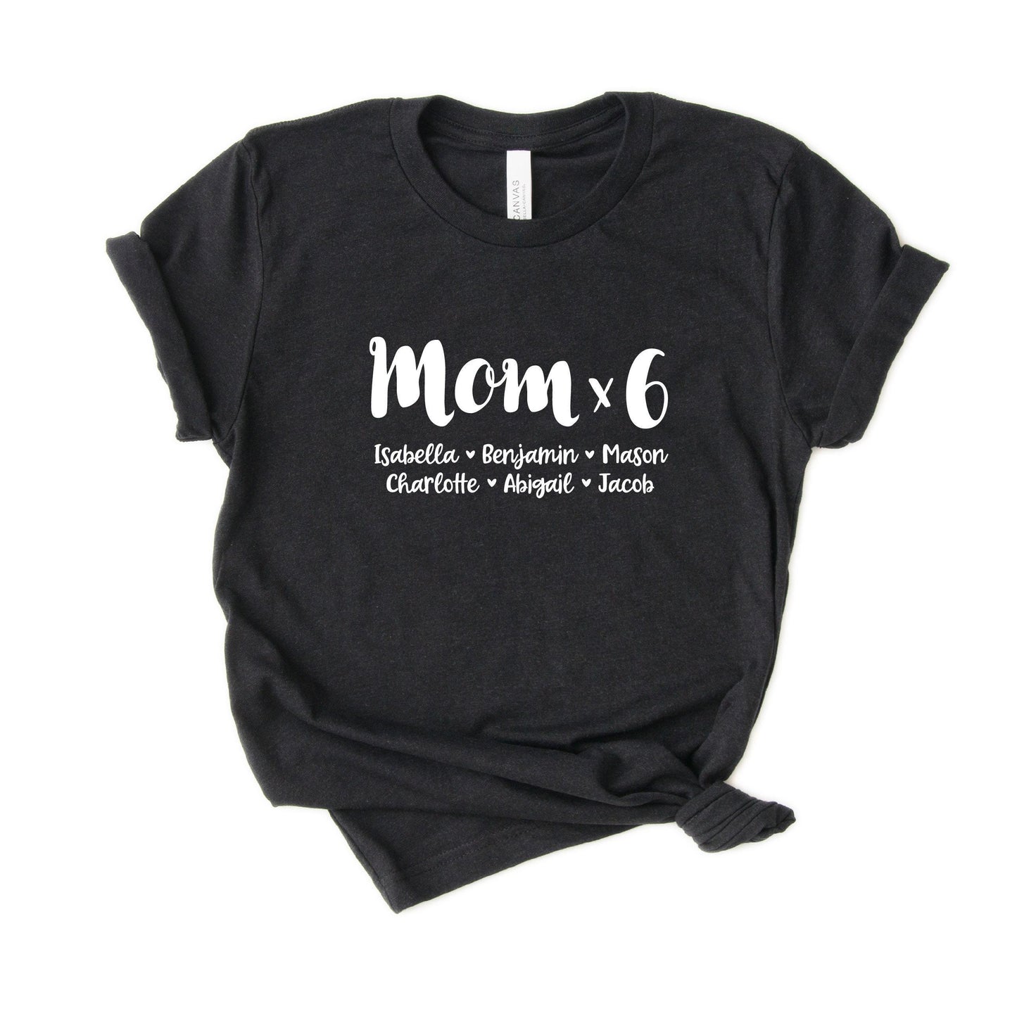 Personalized Mom of 6 Shirt - Mom x 6 - Customized with names - Gift [Unisex Shirt]