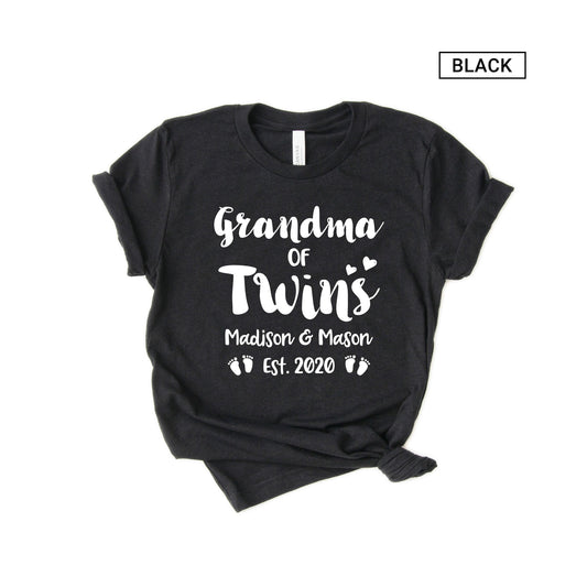 Personalized Grandma of Twins shirt - Customized with Names [Unisex Shirt]