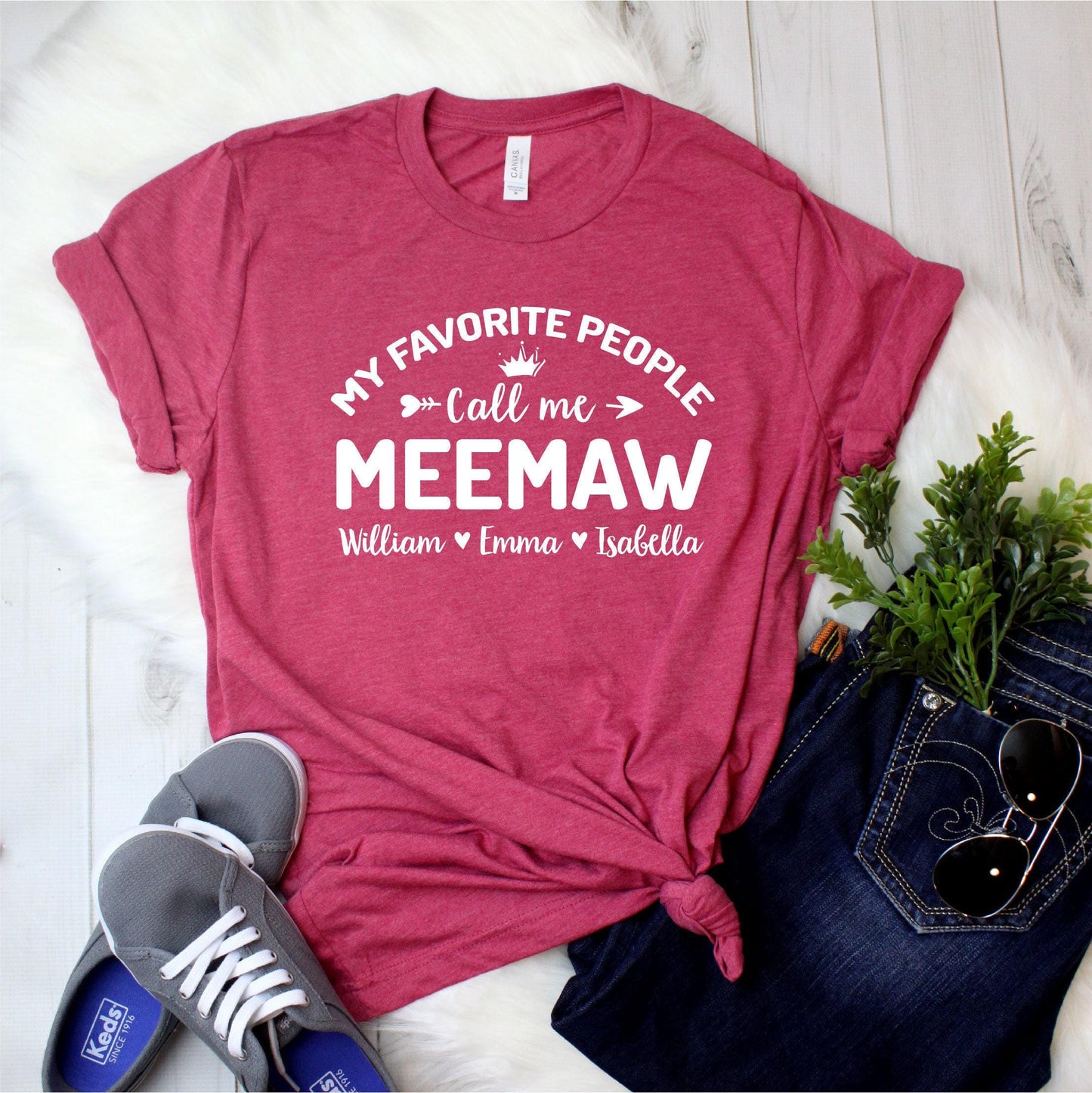 Personalized Meemaw Shirt - Customized with names - Cute Meemaw Gift [Unisex Shirt]