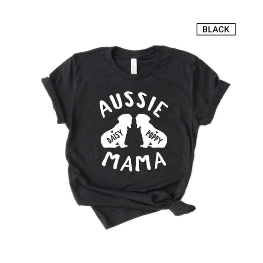 Personalized Aussie Mama Shirt - Custom Aussie Mom Shirt - australian shepherd Shirt - australian shepherd mom - Gift [Unisex Tee]