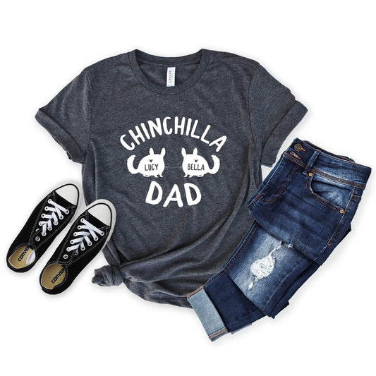 Personalized Chinchilla Dad Shirt - Custom Gift with pets names [Unisex Shirt]