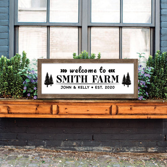 Personalized Farm Sign, Custom Family Ranch Last Name Farmhouse Welcome Wood Decor, Barn Gift