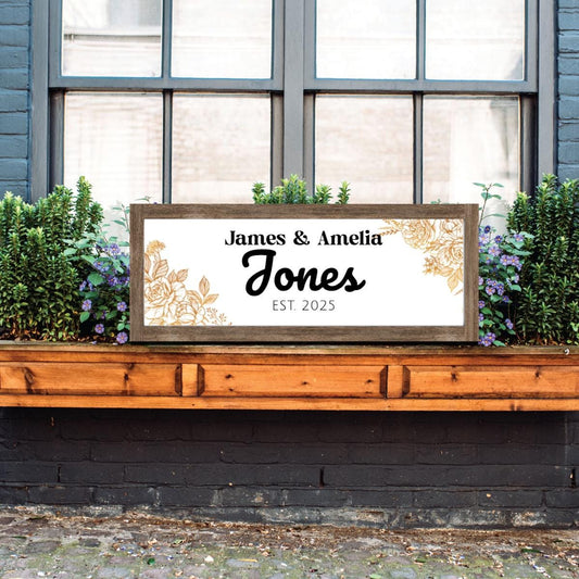Personalized Couple House Sign, Custom New Couple Names Wood Sign, Family Last Name Welcome Sign, Wall Decor, Housewarming, Wedding Gift