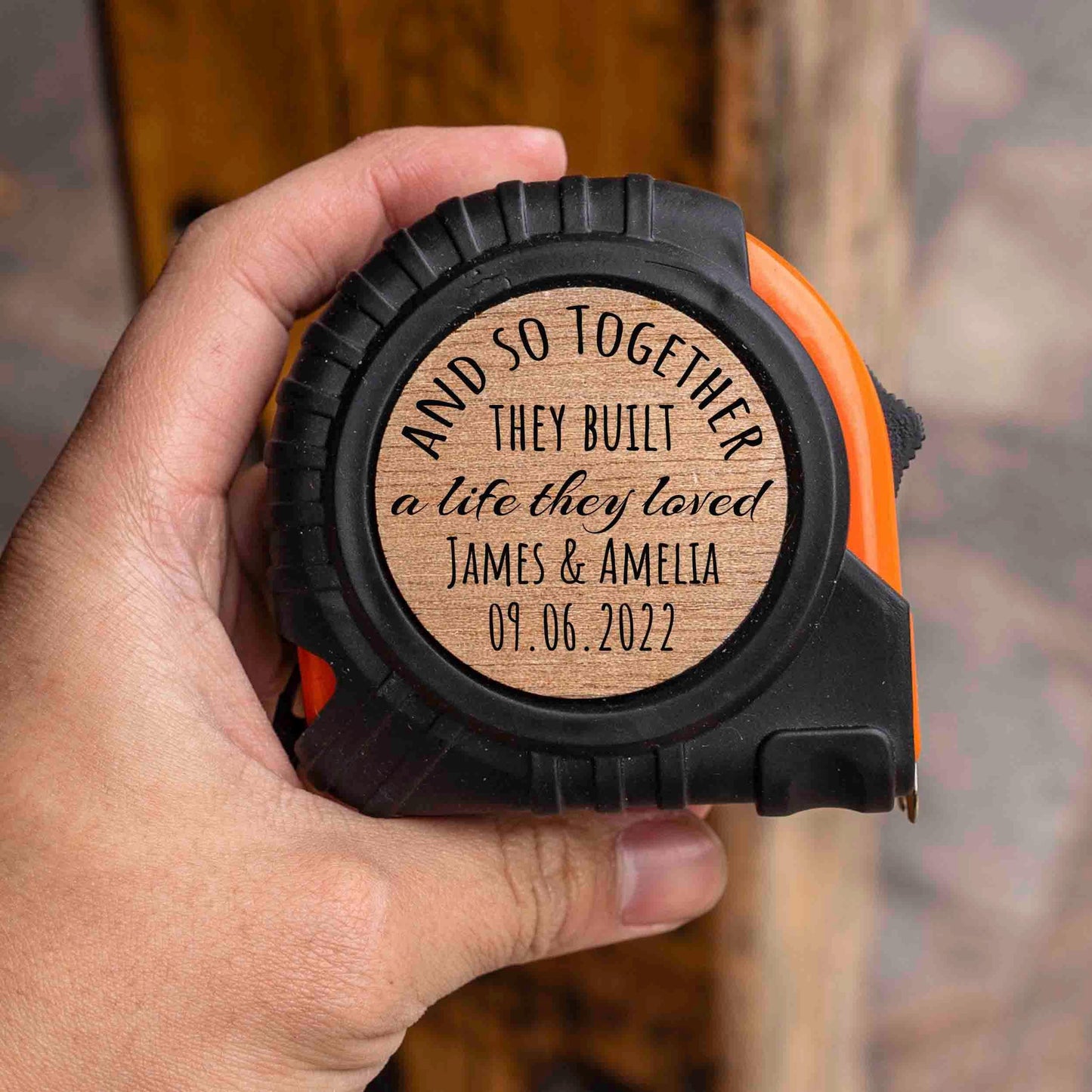 Personalized Tape Measure for New Couple, Custom Wedding Gift with names, Engagement Gift