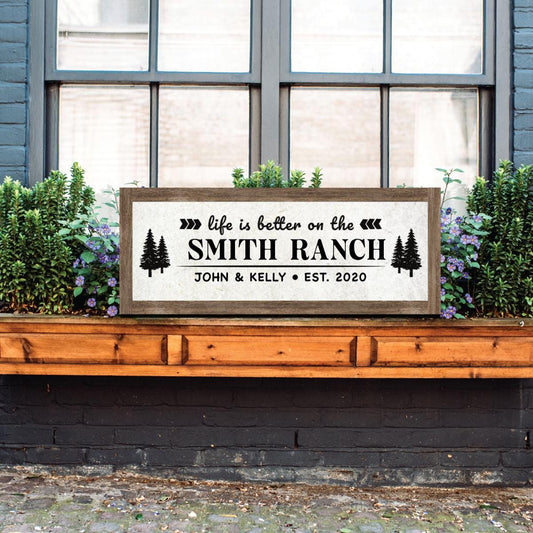 Personalized Ranch Sign, Custom Family Farm Last Name House Welcome Wood Decor, Gift
