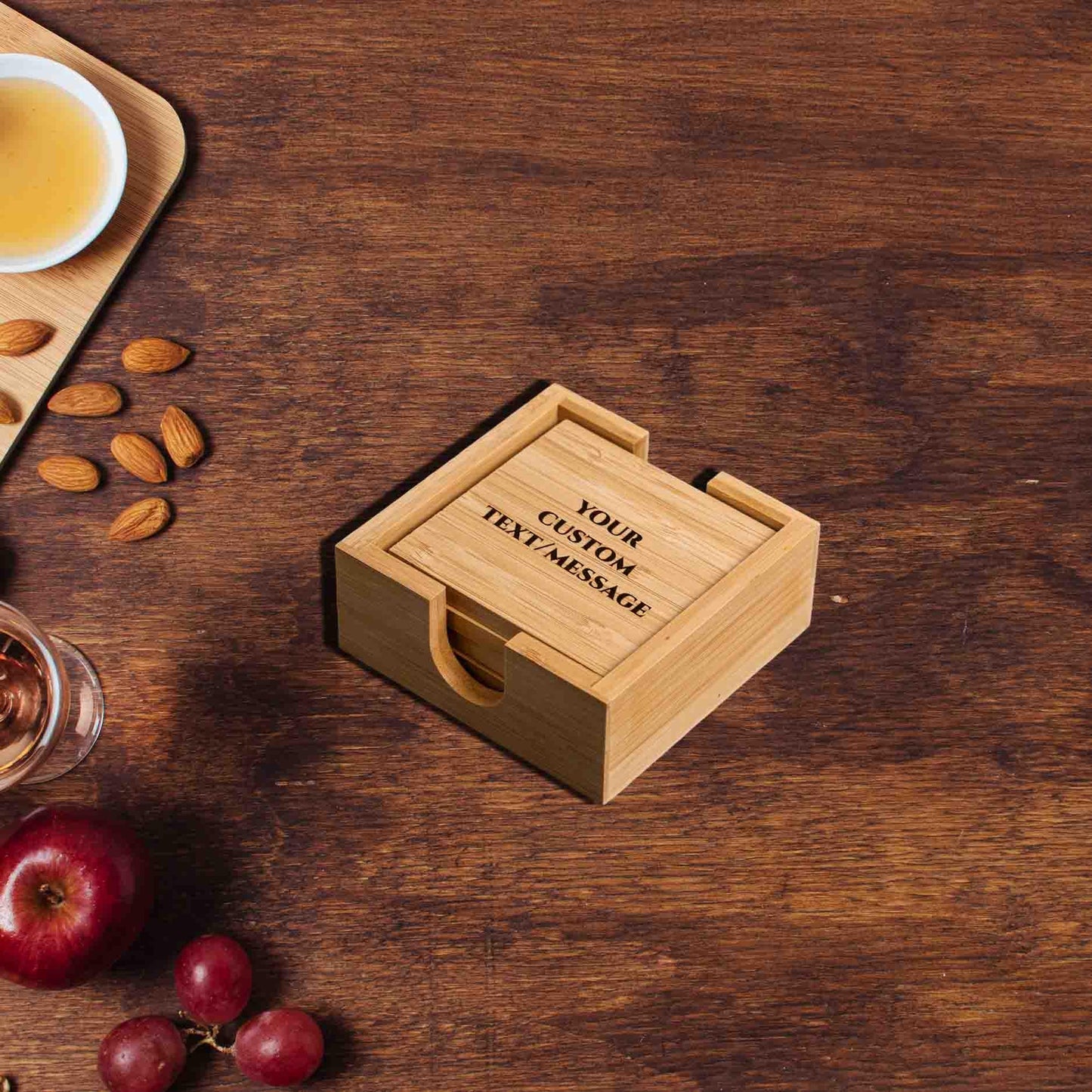 Personalized New Couple Coaster Set, Custom Family Last Name, Wedding Gift, Bridal Shower, Engraved Engagement Housewarming Gift