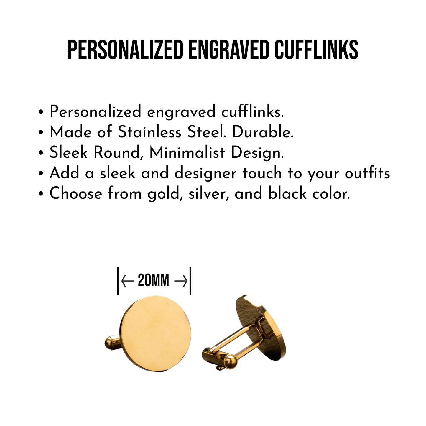 Personalized Dad of 2 Cufflinks, Gift Ideas Custom Dad2 Monogram Cuff Links