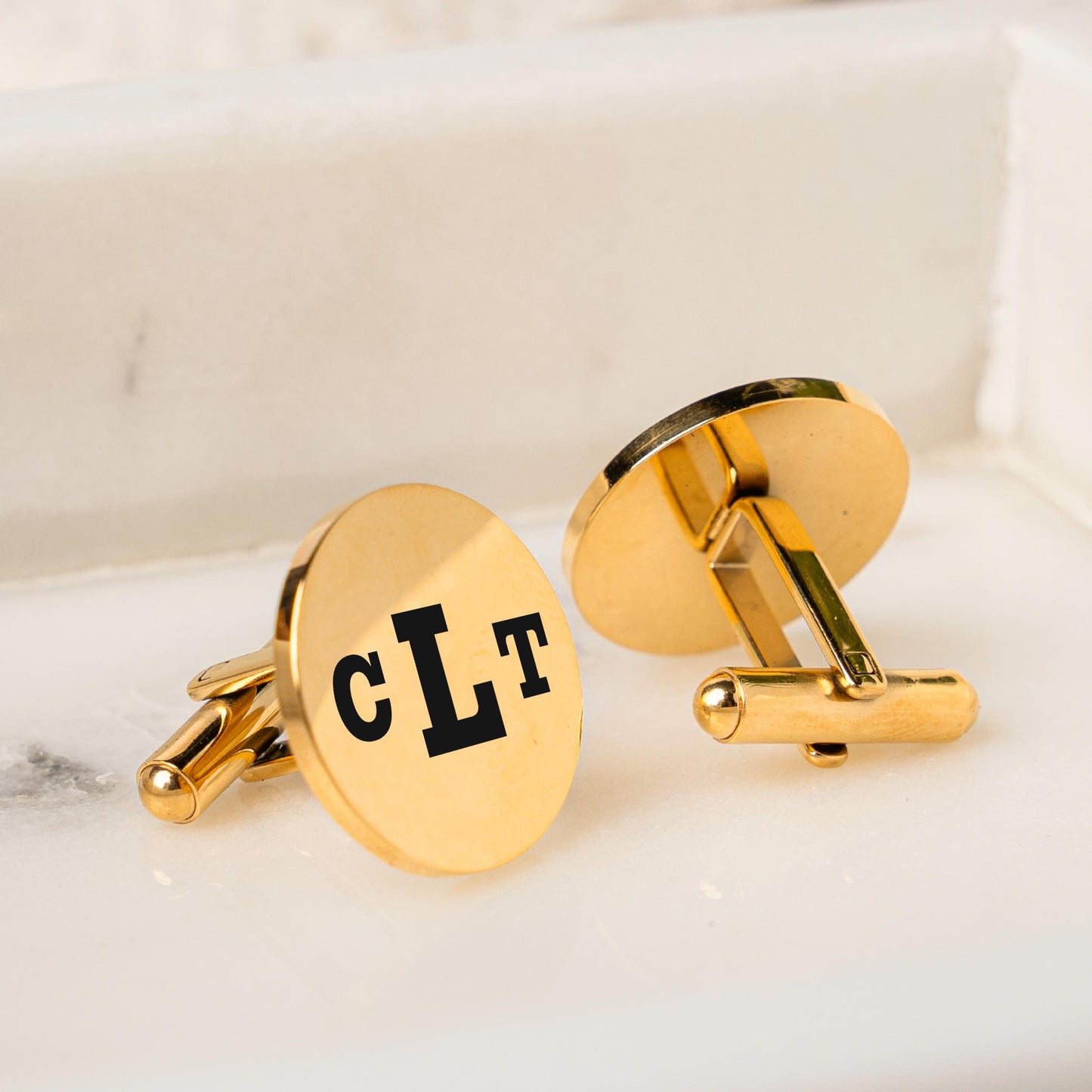 Personalized Cufflinks For Groom, Custom Round Cuff Links with Initials, Wedding Party Favor Gifts