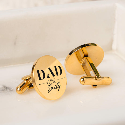 Personalized Cufflinks For Dad Gift Ideas Custom Dad Cuff Links with Name, Men's Jewelry
