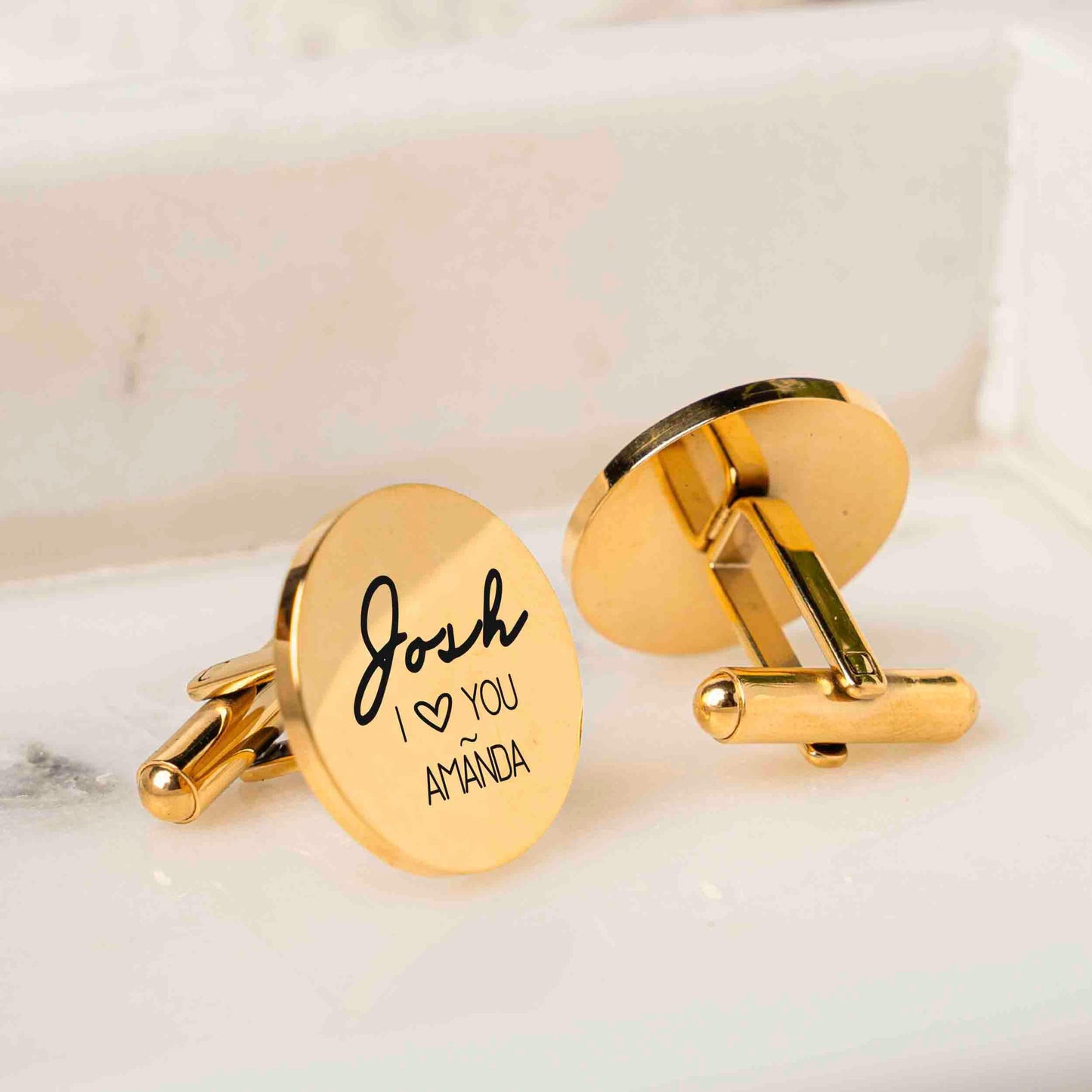 Personalized Cufflinks For Men, Custom Monogram Letter Name Cuff Links, Gift for Husband, Boyfriend