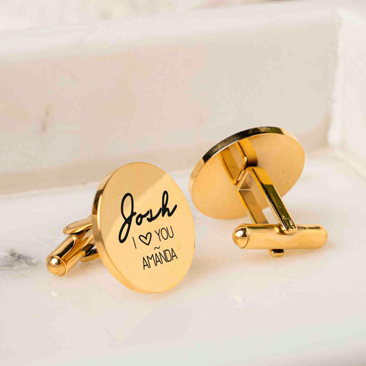 Personalized Cufflinks For Men, Custom Monogram Letter Name Cuff Links, Gift for Husband, Boyfriend