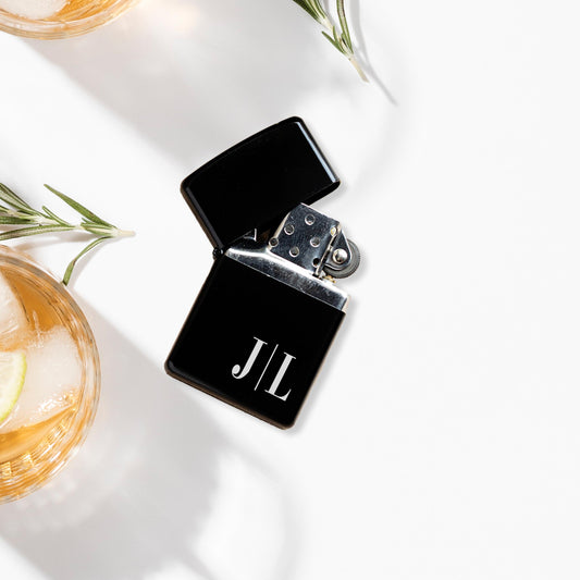 Personalized refillable lighter with name engraved, Monogram Initials Lighter, Groomsman proposal gift, Wedding Gift