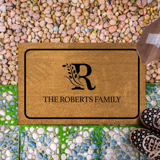 Personalized Welcome Doormat with Family Name, Custom monogram last name doormat,  Housewarming Gift, House Decor Outdoor Mat