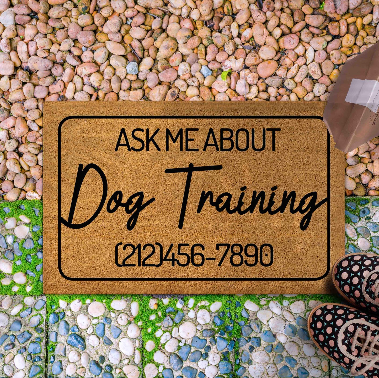 Personalized Doormat for Dog Trainer, Custom Dog Training Small Business Doormat, Gift Outdoor Mat