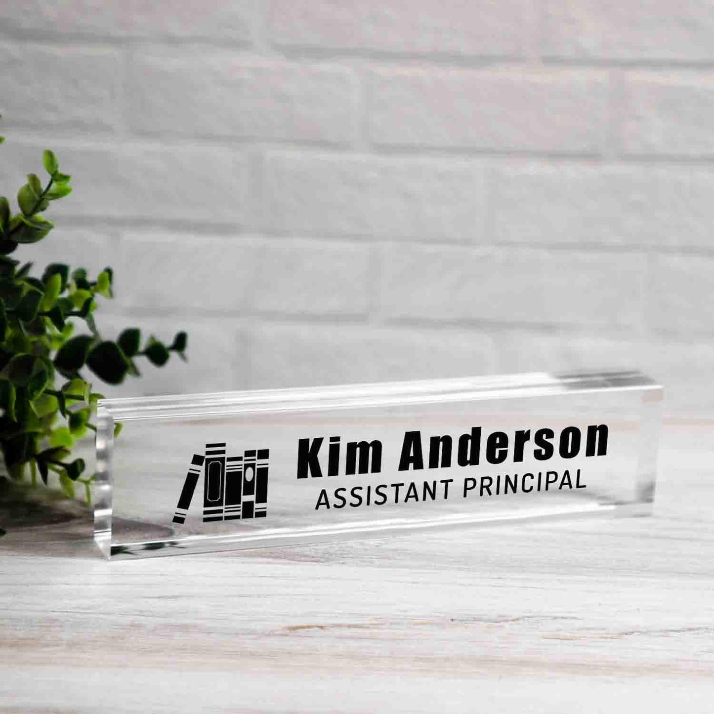Personalized Nameplate for Assistant Principal AP or any title, Custom Name Wedge, Desk Sign, Office Job Title Desk Bar Clear Name Plate