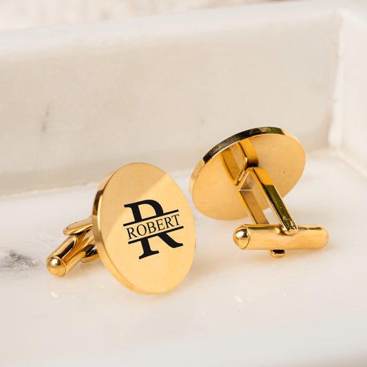 Personalized Cufflinks For Men, Custom Monogram Letter Name Cuff Links, Gift for Husband, Dad, Uncle, Boss
