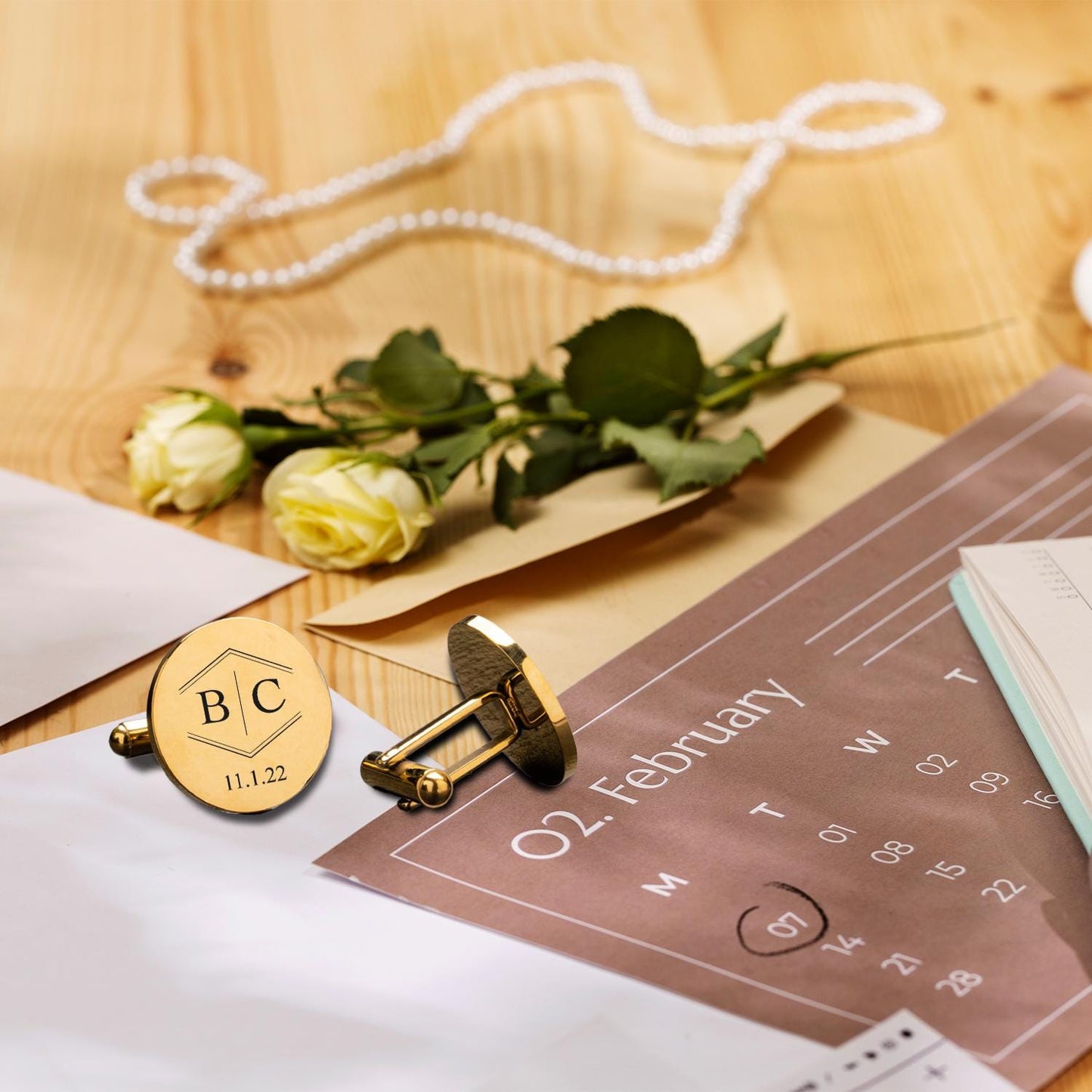 Personalized Cufflinks For Groom, Custom Cuff Links with Initials, Wedding Party Favor Gifts