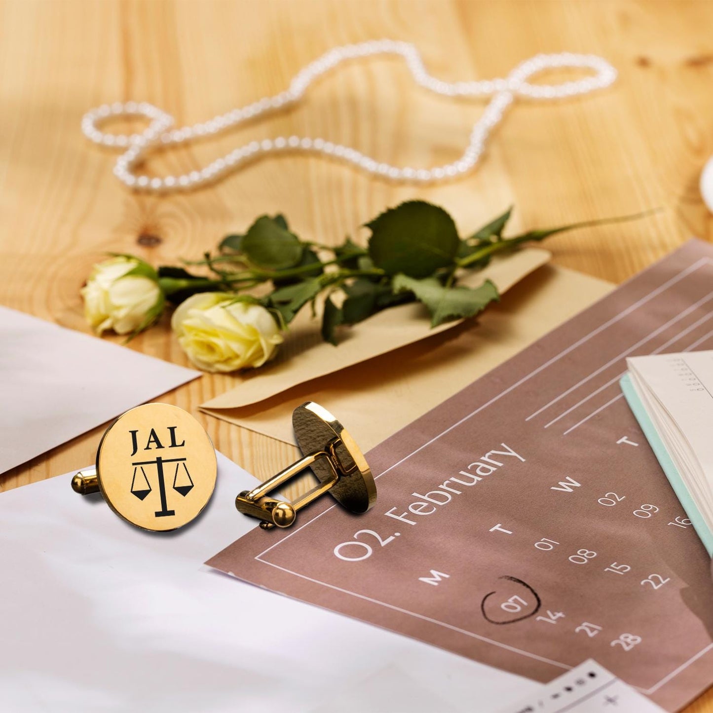 Personalized Cufflinks For Lawyer, Scales of Justice Cuff Links with Monogram Initials, Custom Gift Attorneys, Paralegals, Law students