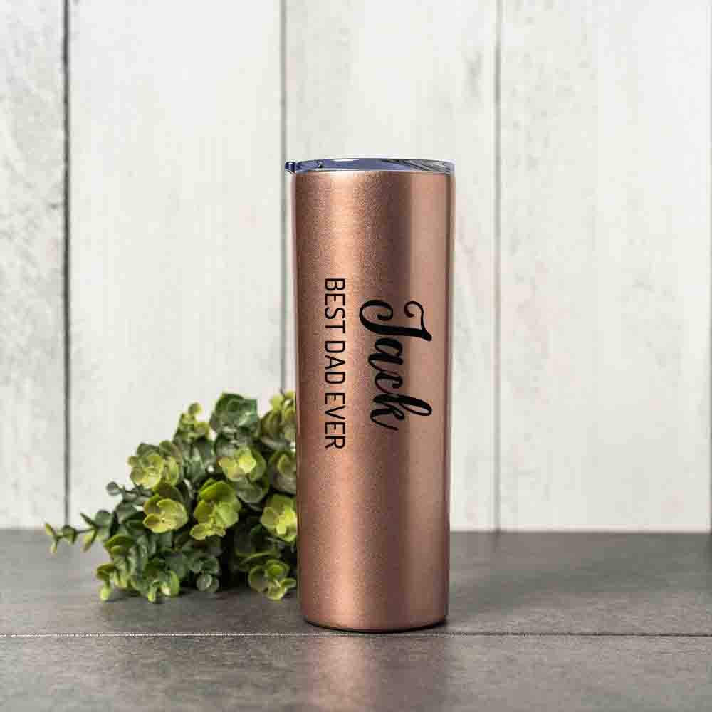 Personalized Skinny tumbler with name title, 20oz Stainless Steel Tumbler, Custom groomsman proposal gift, outdoor gift