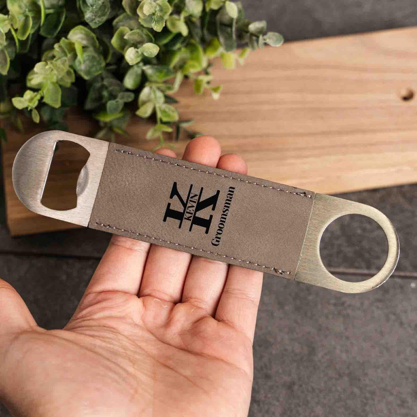 Personalized bar blade with wedding name title, Custom groomsman proposal gift, Mens gift