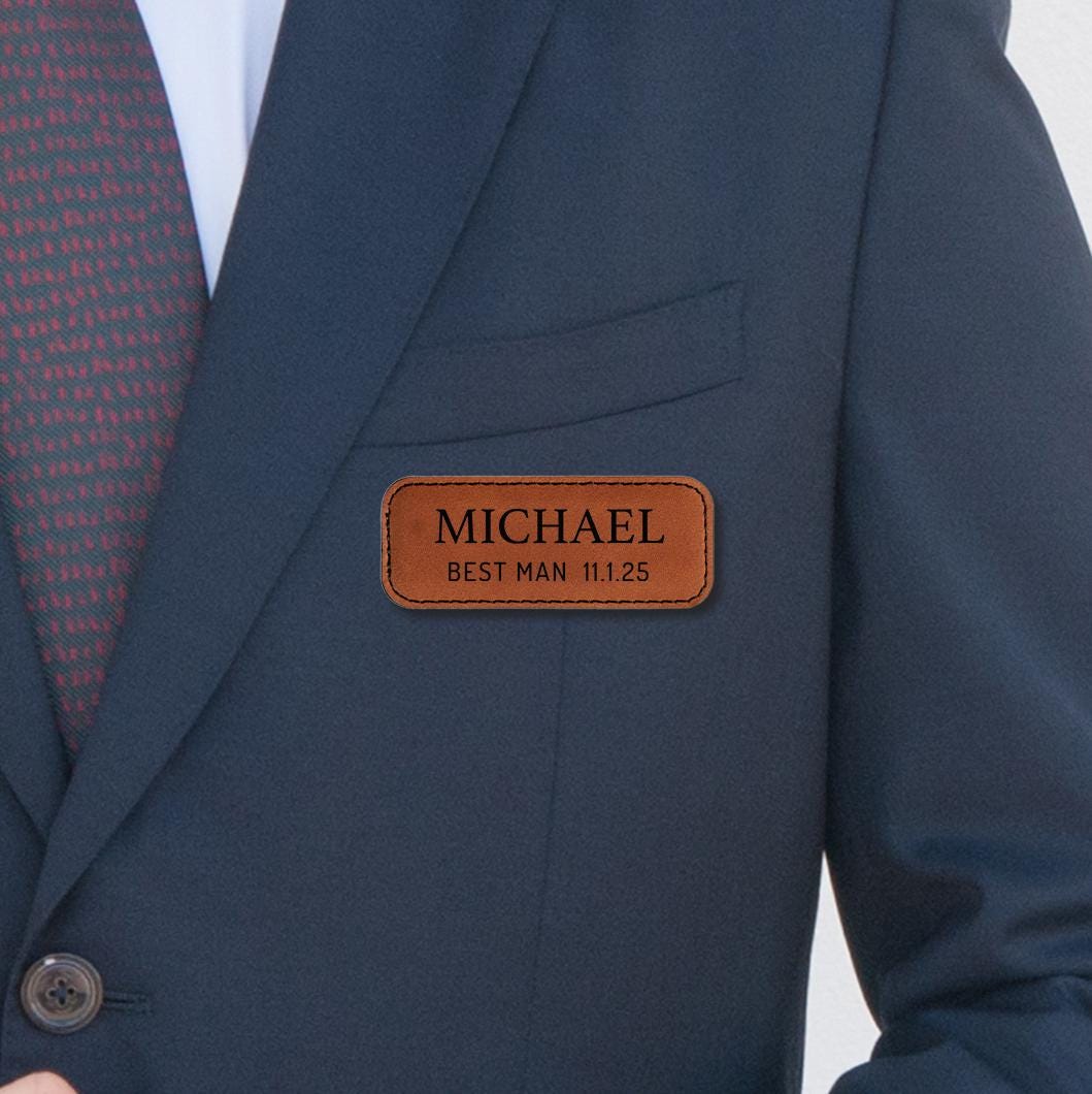 Personalized Magnetic Name Badge For Best Man, Groomsmen Proposal Gift Ideas, Custom Name Tag Wedding Party Favor Gifts